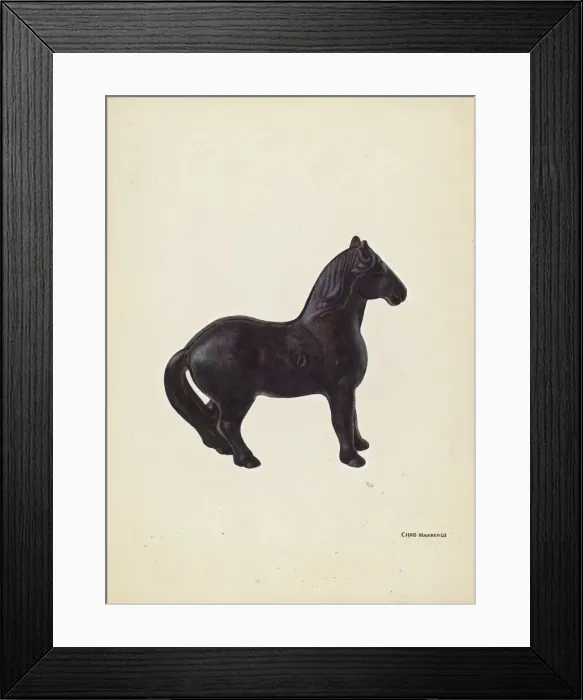 Framed Print : Toy Bank: Horse, c. 1939. Creator: Chris Makrenos Framed Print : Toy Bank: Horse, c. 1939. Creator: Chris Makrenos