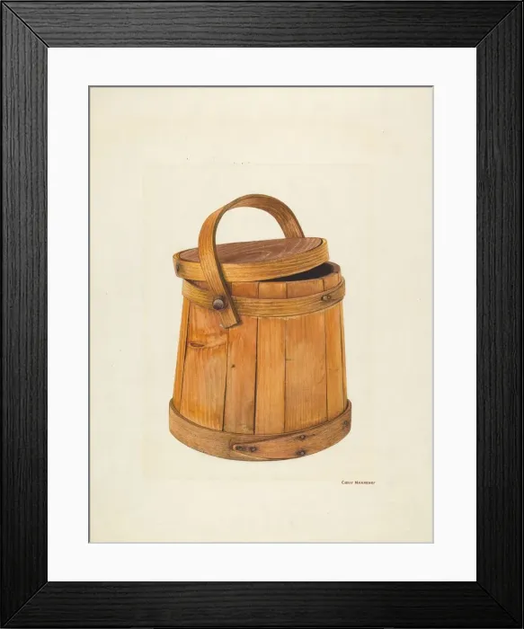 Framed Print : Maple Sugar Bucket, c. 1940. Creator: Chris Makrenos Framed Print : Maple Sugar Bucket, c. 1940. Creator: Chris Makrenos