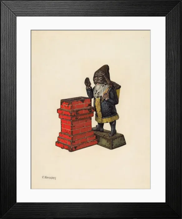 Framed Print : Toy Bank: Santa Claus, c. 1940. Creator: Charles Henning