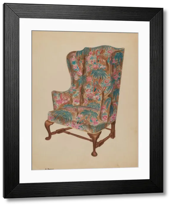 Framed Print : Easy Chair, 1937. Creator: Arthur Johnson Framed Print : Easy Chair, 1937. Creator: Arthur Johnson