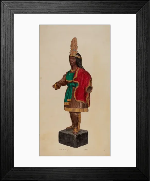 Framed Print : Cigar Store Indian, 1941. Creator: Alvin M Gully Framed Print : Cigar Store Indian, 1941. Creator: Alvin M Gully