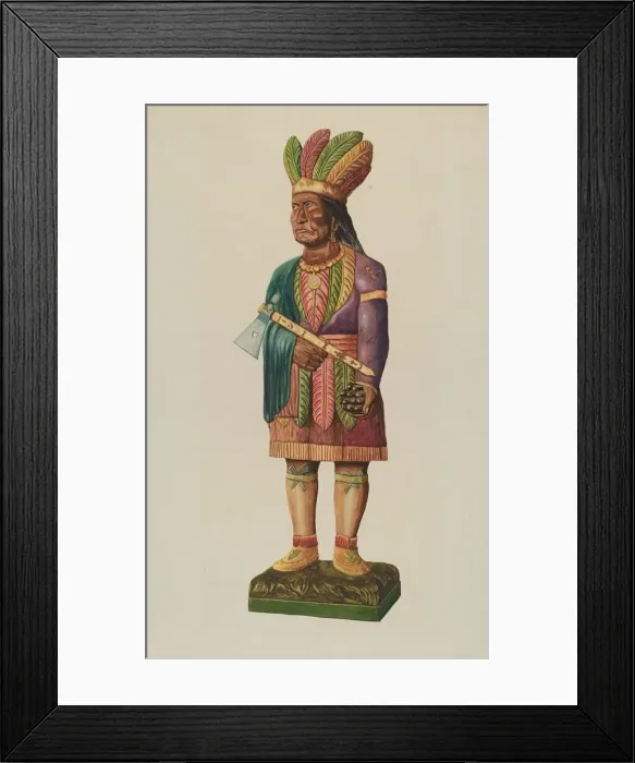 Framed Print : Cigar Store Indian, 1935 / 1942. Creator: Einar Heiberg Framed Print : Cigar Store Indian, 1935 / 1942. Creator: Einar Heiberg