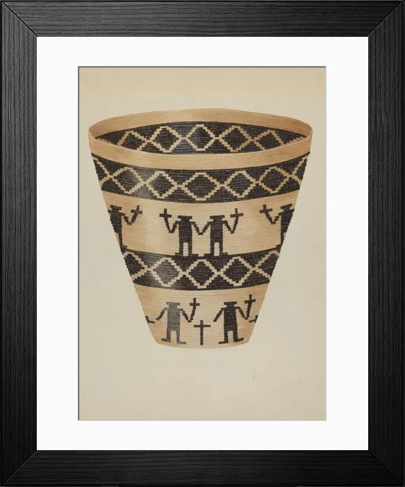 Framed Print : Basket, c. 1936. Creator: Gordena Jackson