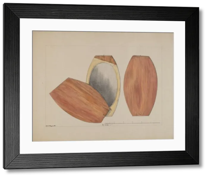 Framed Print : Hand Glass, c. 1936. Creator: Edith Magnette Framed Print : Hand Glass, c. 1936. Creator: Edith Magnette