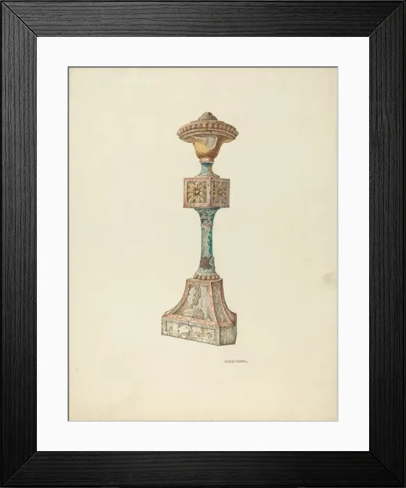 Framed Print : Ceremonial Candlestick (Ecclesiastical Furniture), c. 1941. Creator: William Kieckhofel Framed Print : Ceremonial Candlestick (Ecclesiastical Furniture), c. 1941. Creator: William Kieckhofel
