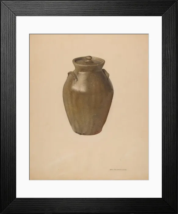 Framed Print : Covered Jar, probably 1939. Creator: George Loughridge Framed Print : Covered Jar, probably 1939. Creator: George Loughridge