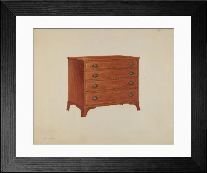Framed Print : Chest of Drawers, c. 1938. Creator: Arthur Johnson Framed Print : Chest of Drawers, c. 1938. Creator: Arthur Johnson