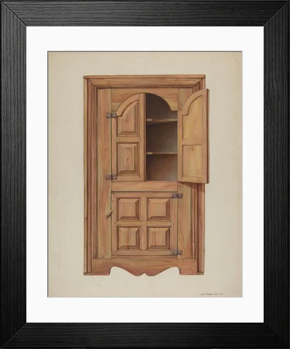 Framed Print : Corner Cupboard, c. 1939. Creator: Leslie Macklem