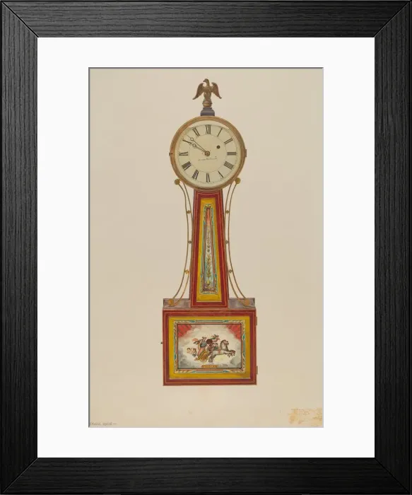 Framed Print : Banjo Clock, c. 1939. Creator: Frank M Keane