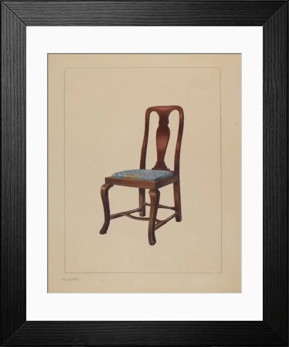 Framed Print : Side Chair, 1937. Creator: Henry Granet Framed Print : Side Chair, 1937. Creator: Henry Granet