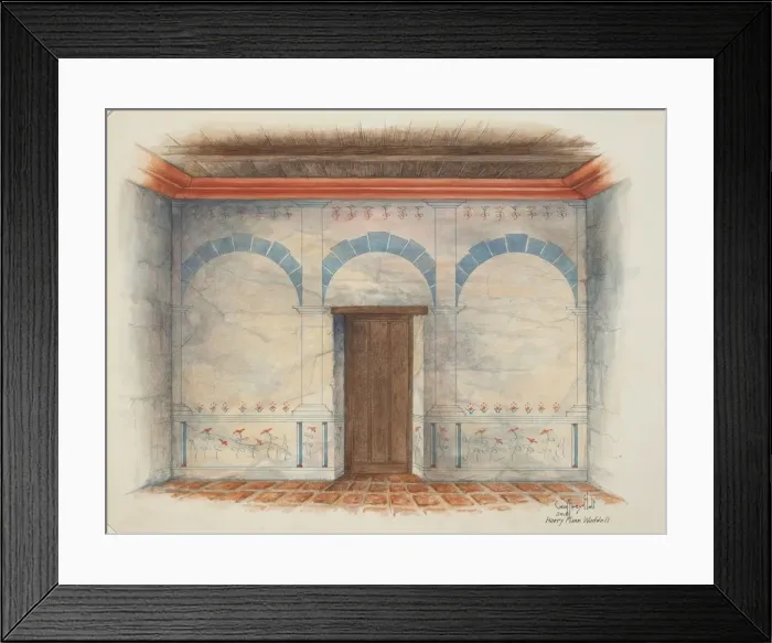 Framed Print : Restoration Drawing, 1937. Creators: Geoffrey Holt, Harry Mann Waddell Framed Print : Restoration Drawing, 1937. Creators: Geoffrey Holt, Harry Mann Waddell