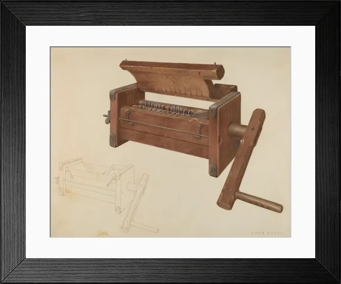 Framed Print : Sausage Grinder, c. 1938. Creator: John Koehl Framed Print : Sausage Grinder, c. 1938. Creator: John Koehl