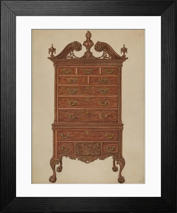 Framed Print : Highboy, c. 1940. Creator: Isadore Goldberg Framed Print : Highboy, c. 1940. Creator: Isadore Goldberg