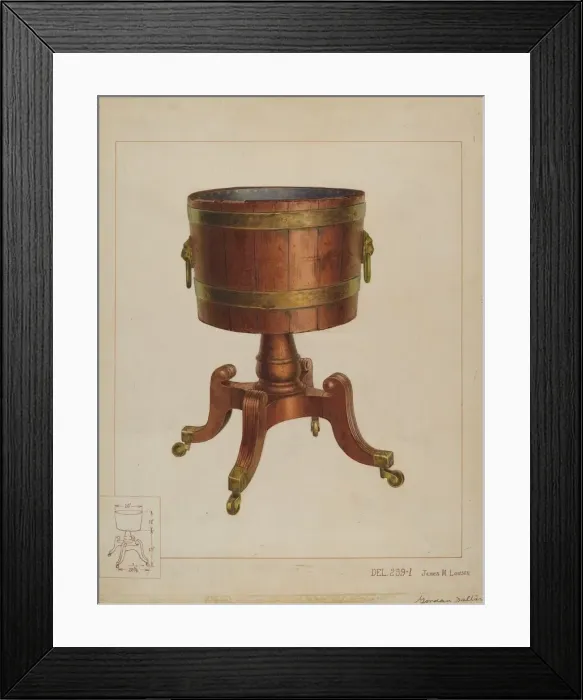 Framed Print : Wine Cooler, c. 1937. Creator: James M. Lawson
