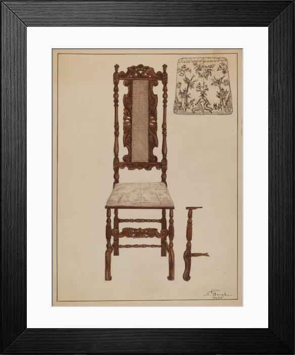 Framed Print : Side Chair, 1935 / 1942. Creator: Nicholas Gorid Framed Print : Side Chair, 1935 / 1942. Creator: Nicholas Gorid