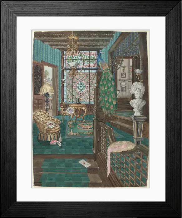 Framed Print : Second Floor Stair Landing and Hall, 1935 / 1942. Creator: Perkins Harnly Framed Print : Second Floor Stair Landing and Hall, 1935 / 1942. Creator: Perkins Harnly
