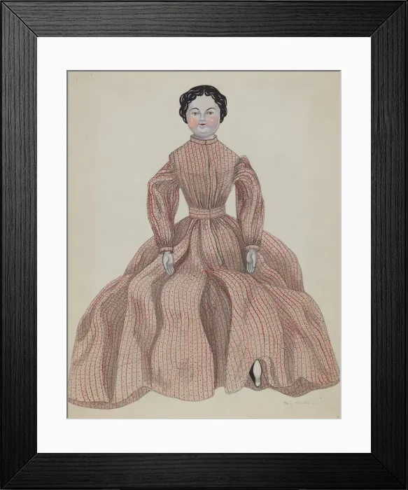 Framed Print : Doll - Lulu, c. 1936. Creator: Mary E Humes Framed Print : Doll - Lulu, c. 1936. Creator: Mary E Humes