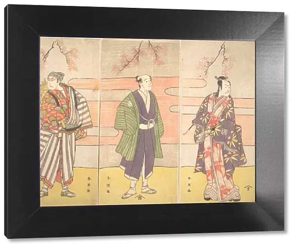 Three unidentified actors, ca. 1793. Creator: Katsukawa Shun ei