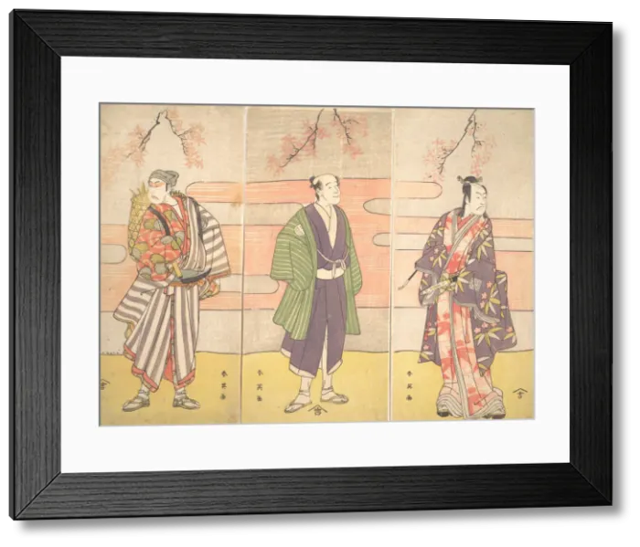Framed Print : Three unidentified actors, ca. 1793. Creator: Katsukawa Shun ei Framed Print : Three unidentified actors, ca. 1793. Creator: Katsukawa Shun ei