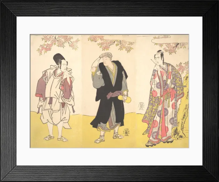 Framed Print : Kabuki Actors Ichikawa Yaozo III, Onoe Matsusuke I, and Sawamura Sojuro III, 11th month, 1786. Creator: Shunsho Framed Print : Kabuki Actors Ichikawa Yaozo III, Onoe Matsusuke I, and Sawamura Sojuro III, 11th month, 1786. Creator: Shunsho