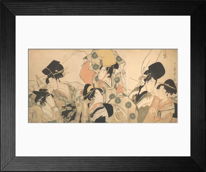 Framed Print : Narihiras Journey to the East, ca. 1797. Creator: Kitagawa Utamaro Framed Print : Narihiras Journey to the East, ca. 1797. Creator: Kitagawa Utamaro