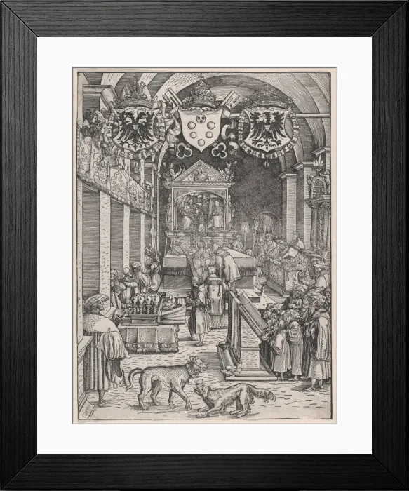 Framed Print : Maximilian I Hearing Mass, ca. 1515. Creator: Hans Weiditz Framed Print : Maximilian I Hearing Mass, ca. 1515. Creator: Hans Weiditz