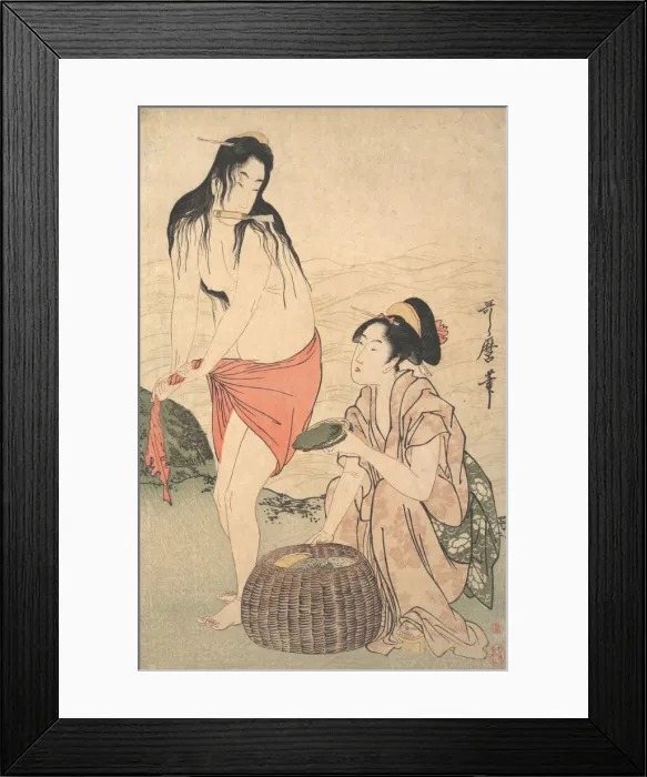 Framed Print : Abalone Divers, 1788. Creator: Kitagawa Utamaro