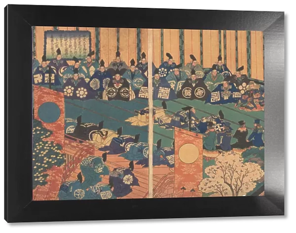 Meeting with foreign dignitaries, 1867 (Meiji 1). Creator: Hasegawa Sadanobu