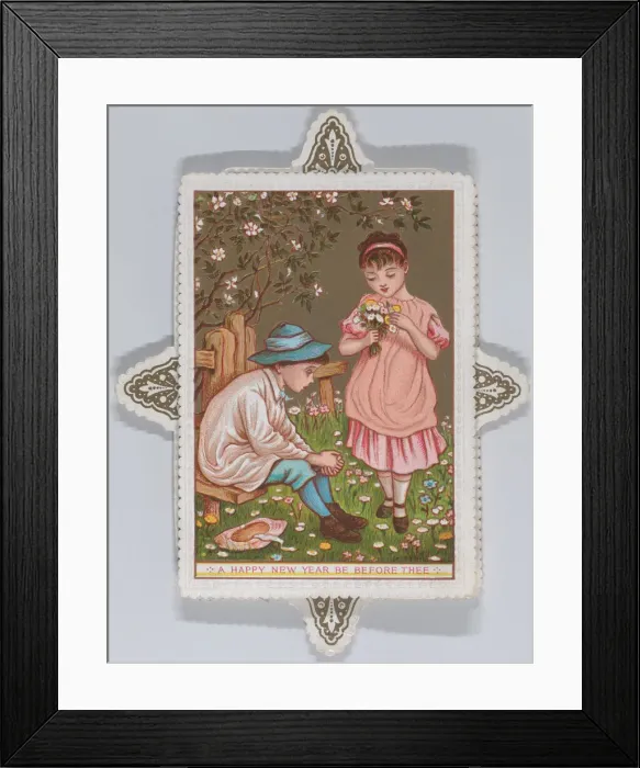 Framed Print : Valentine, 1876. Creator: Catherine Greenaway Framed Print : Valentine, 1876. Creator: Catherine Greenaway