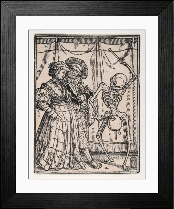 Framed Print : The Noblewoman, from The Dance of Death, ca. 1526, published 1538. Creator: Hans Lützelburger Framed Print : The Noblewoman, from The Dance of Death, ca. 1526, published 1538. Creator: Hans Lützelburger
