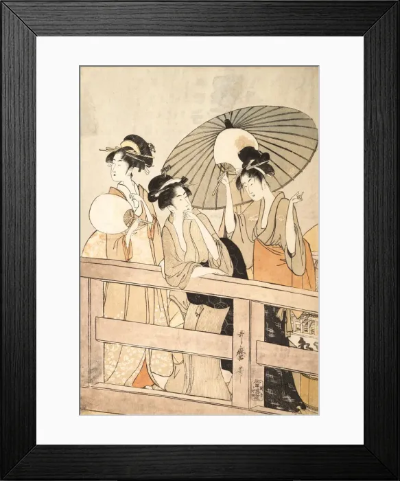 Framed Print : Enjoying the Cool Evening Breeze on and under the Bridge, ca. 1800 Framed Print : Enjoying the Cool Evening Breeze on and under the Bridge, ca. 1800