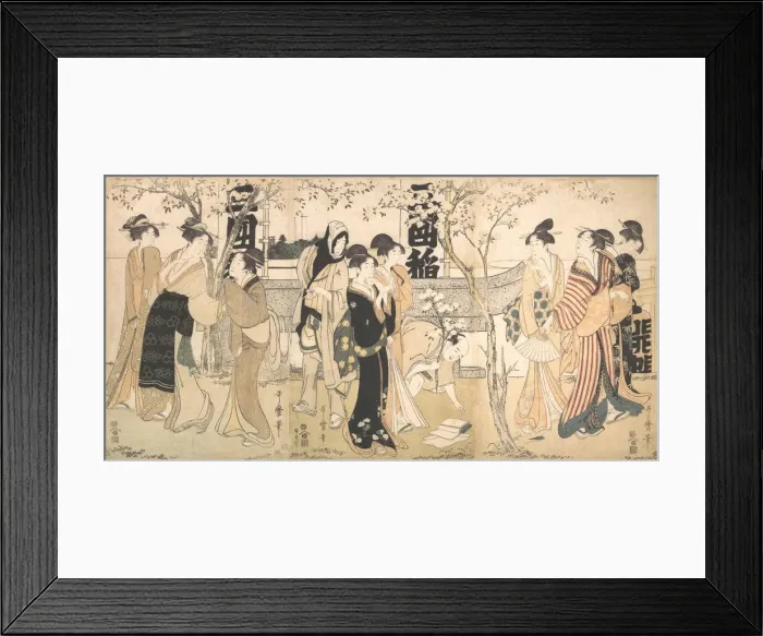 Framed Print : Display of Treasures at Mimeguri Shrine (Mimeguri jinja no onkaicho), 1799 Framed Print : Display of Treasures at Mimeguri Shrine (Mimeguri jinja no onkaicho), 1799