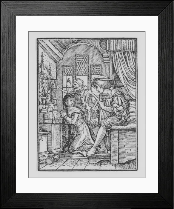 Framed Print : The Nun, from The Dance of Death, ca. 1526, published 1538. Creator: Hans Lützelburger Framed Print : The Nun, from The Dance of Death, ca. 1526, published 1538. Creator: Hans Lützelburger