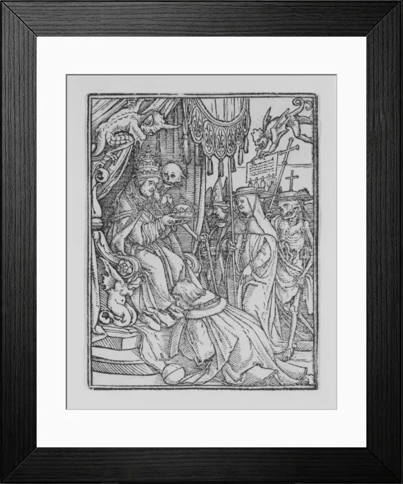Framed Print : The Pope, from The Dance of Death, ca. 1526, published 1538. Creator: Hans Lützelburger Framed Print : The Pope, from The Dance of Death, ca. 1526, published 1538. Creator: Hans Lützelburger