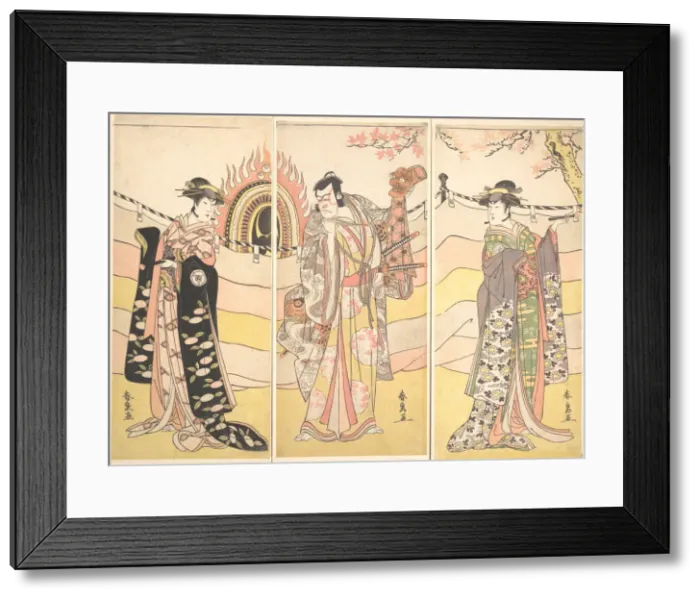 Framed Print : Three Actors in Beautiful Costumes Performing a Religious Dance, ca. 1785 Framed Print : Three Actors in Beautiful Costumes Performing a Religious Dance, ca. 1785