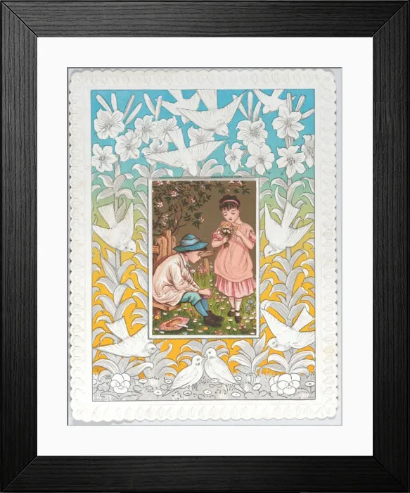 Framed Print : Valentine, 1876. 1876. Creator: Catherine Greenaway Framed Print : Valentine, 1876. 1876. Creator: Catherine Greenaway