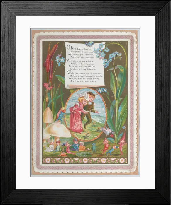 Framed Print : Valentine, 1874. Creator: Catherine Greenaway Framed Print : Valentine, 1874. Creator: Catherine Greenaway