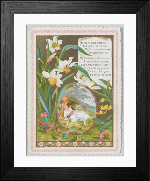 Framed Print : Valentine, 1874. Creator: Catherine Greenaway Framed Print : Valentine, 1874. Creator: Catherine Greenaway