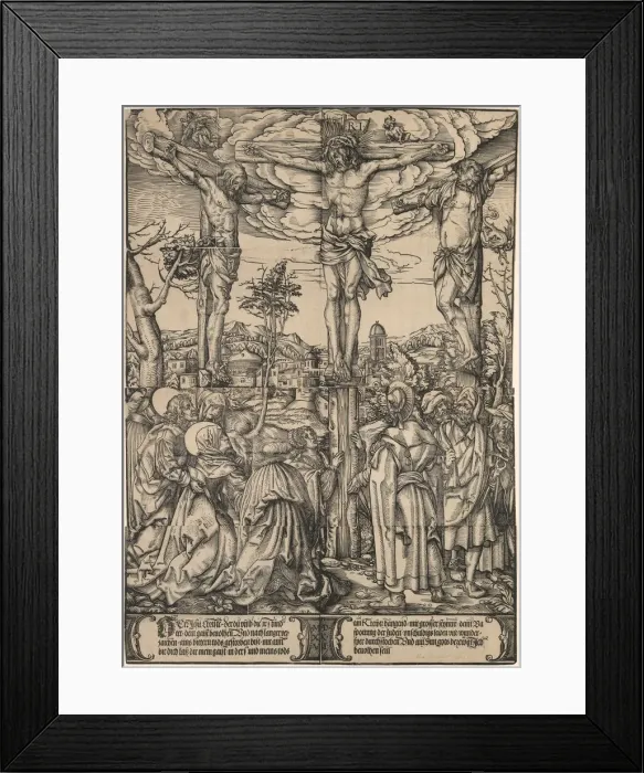 Framed Print : The Crucifixion, 1527. Creator: Hans Burgkmair, the Elder Framed Print : The Crucifixion, 1527. Creator: Hans Burgkmair, the Elder
