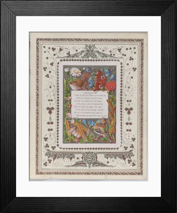 Framed Print : Valentine, 1874. Creator: Catherine Greenaway Framed Print : Valentine, 1874. Creator: Catherine Greenaway