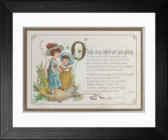 Framed Print : Valentine, 1877. 1877. Creator: Catherine Greenaway Framed Print : Valentine, 1877. 1877. Creator: Catherine Greenaway