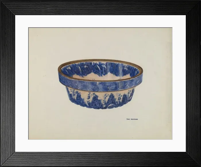 Framed Print : Stoneware Bowl, c. 1941. Creator: Chris Makrenos Framed Print : Stoneware Bowl, c. 1941. Creator: Chris Makrenos