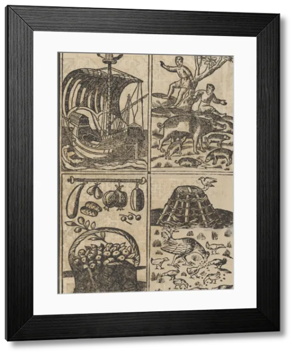 Framed Print : Essempio di recammi, page 9 (recto), 1530. Creator: Giovanni Antonio Tagliente Framed Print : Essempio di recammi, page 9 (recto), 1530. Creator: Giovanni Antonio Tagliente