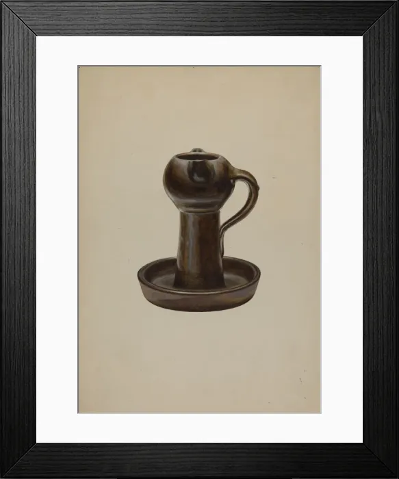 Framed Print : Two Wick Lamp, c. 1940. Creator: Henry Moran Framed Print : Two Wick Lamp, c. 1940. Creator: Henry Moran