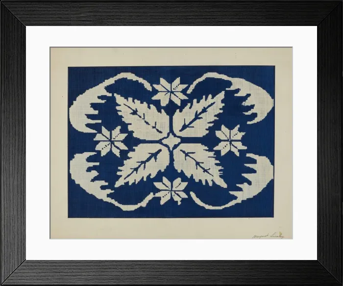 Framed Print : Coverlet Section, c. 1940. Creator: Margaret Linsley Framed Print : Coverlet Section, c. 1940. Creator: Margaret Linsley