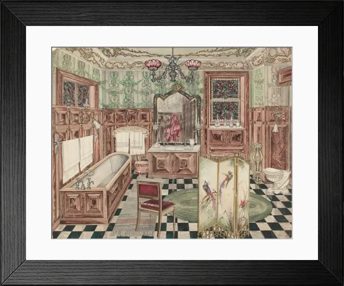 Framed Print : Bathroom, 1935 / 1942. Creator: Perkins Harnly Framed Print : Bathroom, 1935 / 1942. Creator: Perkins Harnly