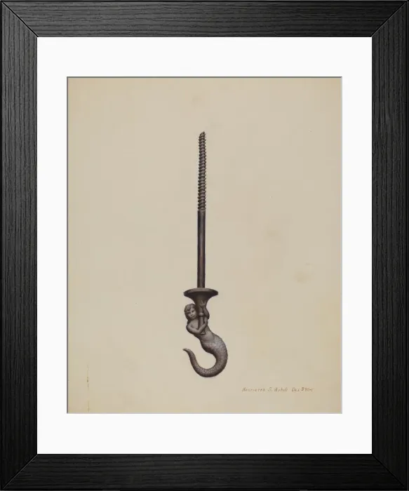 Framed Print : Ceiling Hook, 1935 / 1942. Creator: Henrietta S. Hukill Framed Print : Ceiling Hook, 1935 / 1942. Creator: Henrietta S. Hukill