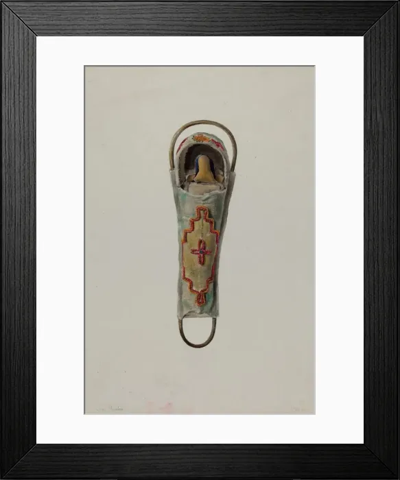 Framed Print : Cree Papoose Doll, 1935 / 1942. Creator: Jane Iverson Framed Print : Cree Papoose Doll, 1935 / 1942. Creator: Jane Iverson