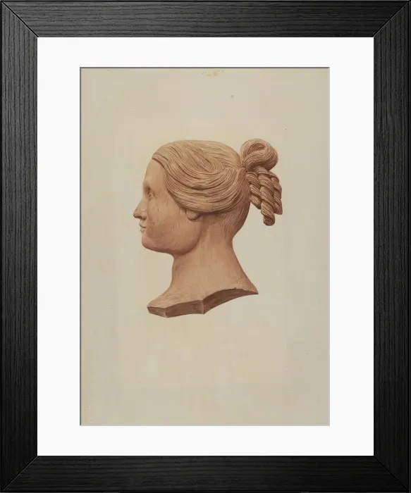 Framed Print : Carved Silhouette of a Woman, 1935 / 1942. Creator: Rosamond P Gray Framed Print : Carved Silhouette of a Woman, 1935 / 1942. Creator: Rosamond P Gray