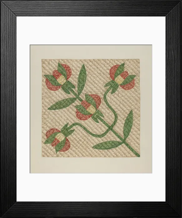 Framed Print : Tulip Pattern Quilt, 1935 / 1942. Creator: Fred Hassebrock Framed Print : Tulip Pattern Quilt, 1935 / 1942. Creator: Fred Hassebrock
